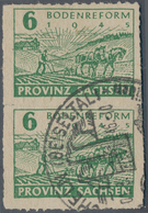 Sowjetische Zone - Provinz Sachsen: 1945, 6 Pfg. Bodenreform Im Senkrechten Paar Unregelmäßig Durchs - Sonstige & Ohne Zuordnung