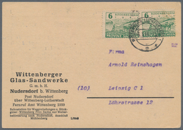 Sowjetische Zone - Provinz Sachsen: 1945, 6 Pfg. Bodenreform Grün Auf Papier Mit Fallender Papierstr - Altri & Non Classificati