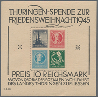 Sowjetische Zone - Thüringen: 1945, Weihnachts-Block Auf Gelblichgrauem Papier, Type III, Postfrisch - Sonstige & Ohne Zuordnung