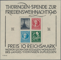 Sowjetische Zone - Thüringen: 1945, Grosser Weihnachtsblock In Type III Auf Weißem Holzfreien Karton - Other & Unclassified