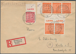 Sowjetische Zone - West-Sachsen: Postmeistertrennung Kriebitzsch: 8 Pfg. Ziffer Mit Wasserzeichen 1 - Other & Unclassified