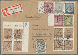 Sowjetische Zone - West-Sachsen: 1945, Ziffer 30 Pf Hell Bis Dunkelbräunlicholiv Mit Zusatzfrankatur - Other & Unclassified