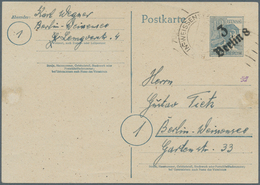 Sowjetische Zone - Bezirkshandstempel - I - Bez. 3 (Berlin): 1848, 12 Pf. Arbeiter GA-Karte Mit Bez. - Sonstige & Ohne Zuordnung