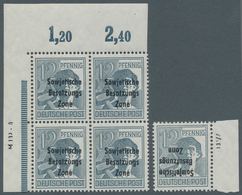 Sowjetische Zone - Allgemeine Ausgaben: 1948, 12 Pf. Graublau Mit Dreizeiligem Maschinenaufdruck Im - Autres & Non Classés