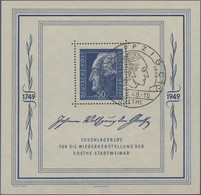 Sowjetische Zone - Allgemeine Ausgaben: 1949, Goethe-Block Mit Sonderstempel "LEIPZIG C1 28.8.49 GOE - Autres & Non Classés