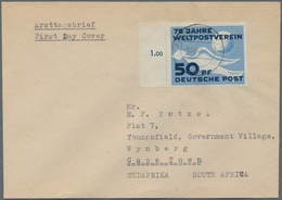 DDR: 1949. 50 Pf Mittelkobalt/schwärzlichultramarin, 75 Jahre Weltpostverein, Einzelfrankatur Mit Li - Other & Unclassified