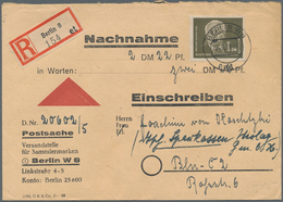 DDR: 1951, Einschreiben Mit Nachnahme Frankiert Mit 1 DM Pieck Vorn Und Senkrechtem Eckrandpaar 16 P - Autres & Non Classés