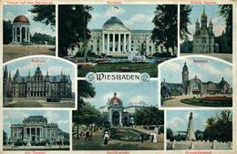 Wiesbaden Allemagne Deutschland Multi-vues  Superbe Carte Chromolitho Ancienne Non Circulée - Wiesbaden