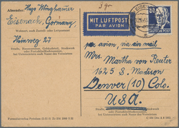 DDR: 1953, 80 Pf Thälmann EF Auf Karte + 20 Pf Und 50 Pf Als Zusatzfrankatur Am Ganzsachenkarte Jewe - Andere & Zonder Classificatie