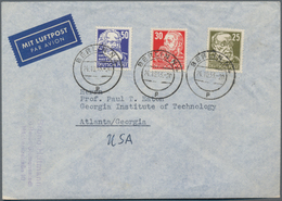 DDR: 1952, 25 Pfg. Auf Gewöhnlichem Papier Mit Wasserzeichen 2 XI, 30 Pfg. Und 50 Pfg. Köpfe II Je M - Other & Unclassified