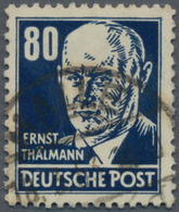 DDR: 1952, 80 Pfg. Köpfe I Mit Lacküberzug, Sauber Gestempelt "HALLE D 18.3.53", "echt Und Einwandfr - Other & Unclassified