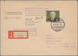 DDR: 1953, 1 DM Pieck Schwarzoliv Auf ERSTTAGSBRIEF Von "BERNAU Bei BERLIN LAND 2.2.53" Mit Nebenste - Other & Unclassified