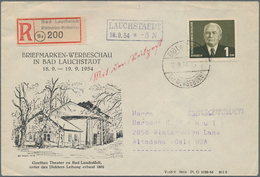 DDR: 1954, 1 DM Pieck In Neuer Zeichnung Auf Sonderumschlag Mit R-Zettel "Bad Lauchstädt, Briefmarke - Other & Unclassified