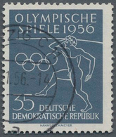 DDR: 1956. 35 Pf Olympiade, Zeitgerecht Gestempelt, Mit Wasserzeichen DDR Und Posthorn Senkrecht (Ty - Andere & Zonder Classificatie