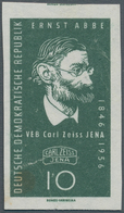 DDR: 1956, Carl-Zeiss-Werke Jean, 10 Pfg. Ernst Abbe Als Ungezähnter Probedruck Auf Ungummiertem Pap - Autres & Non Classés