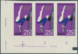 DDR: 1968, Olympische Sommerspiele Mexico 25 Pf. 'Kunstturnen Am Stufenbarren' In 5 Verschiedenen Un - Sonstige & Ohne Zuordnung