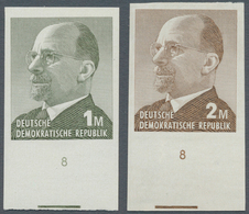 DDR: 1969, Freimarke Ulbricht 1 Und 2 Mark Ungezähnt, Jeweils Als Unterrandstück Von Feld 48 Mit Bal - Sonstige & Ohne Zuordnung