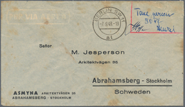 Berlin: 1948: Auslandsbrief Mit Vordruckadresse Asmyna/Jesperson Mit Barfreimachung  Handschr.  Ab B - Lettres & Documents