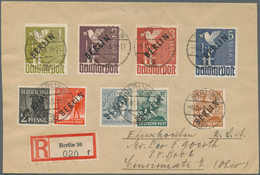 Berlin: 1948, 2 Pfg. Bis 5 M. Schwarzaufdruck Komplett Auf Zwei R-Briefen Von "BERLIN W30 9.10.48" I - Covers & Documents