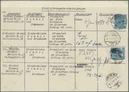 Berlin: 20 Pf. Schwarzaufdruck 2 St. Auf Einlieferungsliste Für 4 Sendungen Von Berlin W15 Vom 8.1.4 - Brieven En Documenten
