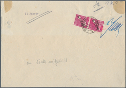Berlin: 40 Pf. Schwarzaufdruck Im Paar Auf Selbst Gefertigte Einlieferungsliste über 14 Pakete An In - Lettres & Documents