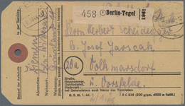 Berlin: 60 Pf. Schwarzaufdruck Im Paar Als MeF Rücks. Auf Paketanhänger Ab Berlin-Tegel Vom 11.10.48 - Briefe U. Dokumente