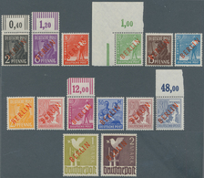 Berlin: 1948, 2 Pf Bis 2 Mark Rotaufdruck Komplett Postfrisch, Teilweise Von OR Bzw. ER, Postfrisch, - Briefe U. Dokumente