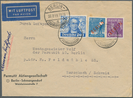 Berlin: 1949: Umschlag FIRMENLUFTPOST Europa 55 Pf. Tarif II Mit 6 Und 20 Pf. Rotaufdruck, Dazu 30 P - Briefe U. Dokumente
