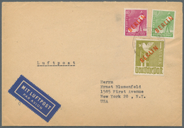 Berlin: 1949: IAS-Luftpostbrief Übersee, Tarif I – Niedrigste Gewichtsstufe Bis 10g ( 50 + 2 X IAS Z - Lettres & Documents