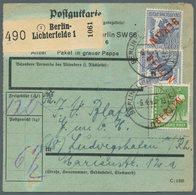 Berlin: 1949: Paketkarte über 6 ½ Kg – DM 1,70 Mit 10 Pf. Und 2 X 80 Pf. Rotaufdruck Ab Berlin-Licht - Lettres & Documents