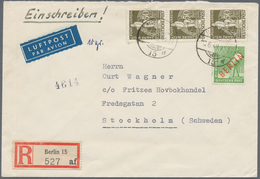 Berlin: 1949: IAS-Luftpostbrief Europa Mit Einschreiben, Tarif I ( 50 + 1 IAS 50 Pf. Und 60 R ) DM 1 - Briefe U. Dokumente