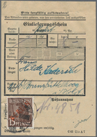 Berlin: 1949, Freimarke 15 Pf Mit Rotem Aufdruck Berlin Als Seltene Einzelfrankatur Auf Einlieferung - Lettres & Documents