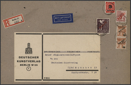 Berlin: 1949: Großes Anschriftteil Briefsendung Inland Einschreiben Und Luftpost, Format Ca. 27 X 17 - Lettres & Documents