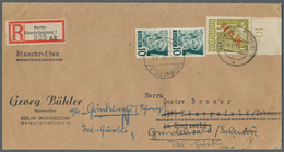 Berlin: 1949: Umschlag Georg Bühler, Briefmarken, Verkleinert Auf  20,3 X 10,7 Cm Als Einschreiben M - Covers & Documents