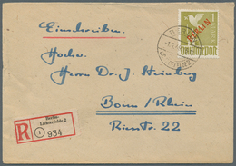 Berlin: 1949: Fernbrief Einschreiben Im Tarif II Mit 1.- DM Rotaufdruck Als EF Ab Berlin-Lichterfeld - Covers & Documents