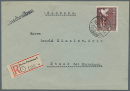 Berlin: 1949: Auslandsbrief über 60g  140 Pf. Mit Einschreiben 60 Pf. Im Tarif I Mit 2.- DM ROTAUFDR - Lettres & Documents