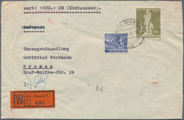 Berlin: 1951: Wertbrief  21g – 1000.- DM  ( 40 + 60 + 2 X 15 )  Mit 30 Pf. Bauten I Und 1.- DM Steph - Covers & Documents