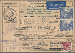 Berlin: 1951: Auslandspaketkarte, Kleines Format Mit LUFTPOST Nur In DEUTSCHLAND. 9,3 Kg. Ab Berlin - Briefe U. Dokumente