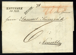 KÉSMÁRK 1848.05. Dekoratív Ajánlott Számla Levél Besztercebányára Küldve  /   Decorative Reg. Bill Letter To Besztercebá - Sonstige & Ohne Zuordnung