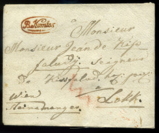 NAGYKOMLÓS / Comloșu Mare/ Bánátkomlós 1820-30. Szép Portós Levél, Luxus "B.Komlós" Piros(!) Bélyegzéssel,igen Ritka,jó  - ...-1867 Prephilately