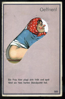 "Oeffnen!" Szatirikus, Mechanikus Képeslap Cca. 1910.  /  "open It!" Satiric Mechanic Vintage Pic. P.card Ca 1910 - Hungary