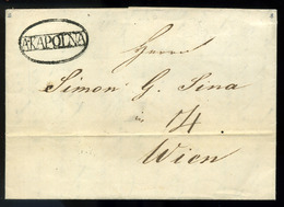 KÁPOLNA 1841. Portós Levél Tartalommal , Szép Bélyegzéssel Bécsbe Küldve, érk. Bélyegzéssel (250p)  /  1841 Postage Due  - ...-1867 Prephilately