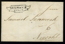 SELMECBÁNYA 1843. Portós Levél, Tartalommal , Szép és Ritka Bélyegzéssel Besztercebányára Küldve (600p) /  1843 Postage - Andere & Zonder Classificatie