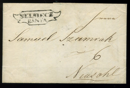SELMECBÁNYA 1843. Portós Levél, Tartalommal , Szép és Ritka Bélyegzéssel Besztercebányára Küldve (600p) /  1843 Postage - Other & Unclassified