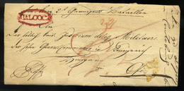 GALGÓC 1824. Dekoratív Katonai Levél, Ritka és Szép Piros Bélyegzéssel,tartalommal Budára Küldve  (400p)  /  1824 Decora - Other & Unclassified