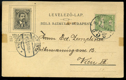 BUDAPEST 1907. Szekula, Dekoratív Levlap Bécsbe Küldve  /  1907 Secula Decorative P.card To Vienna - Oblitérés