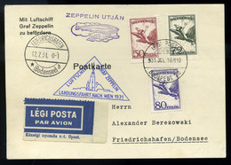 BUDAPEST 1931. Dekoratív Zeppelin Légi Levlap Németországba Küldve  /  1931 Decorative Zeppelin Airmail P.card To German - Brieven En Documenten