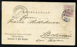 MUNKÁCS 1898. Salzberger& Kroo, Céges Levlap Ausztriába Küldve  /  Corp. P.card To Austria - Used Stamps