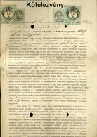 SOPRON 1877. Kötelezvény, Csatolt Közjegyzői Okirattal, Dekoratív Jogi Dokumentum  /   1877 Decorative Legal Document - Zonder Classificatie
