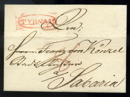 NAGYSZOMBAT 1825. Cca. Szép Portós Levél, Piros Bélyegzéssel Szombathelyre Küldve  /  Ca 1825 Nice Unpaid Letter Red Pmk - Autres & Non Classés